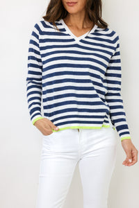 Zaket & Plover Stripe V Sweater