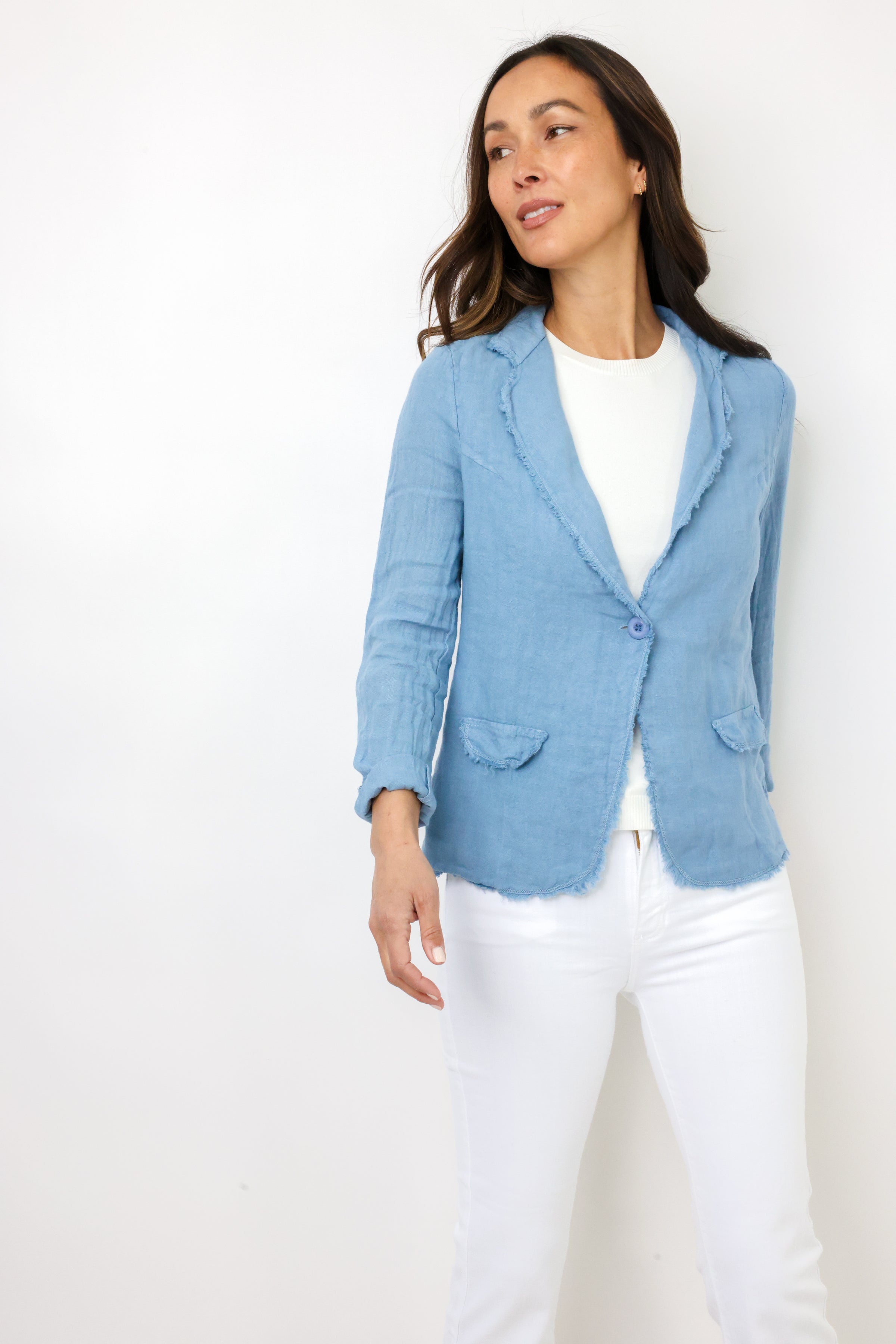 Venti6 Button Linen Blazer