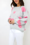 Miracle Fuzzy Heart Pattern Sweater