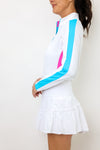 IBKUL Color Block Long Sleeve Mock Neck Top