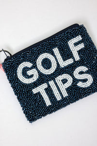 Golf Tips Beaded Coin Purse