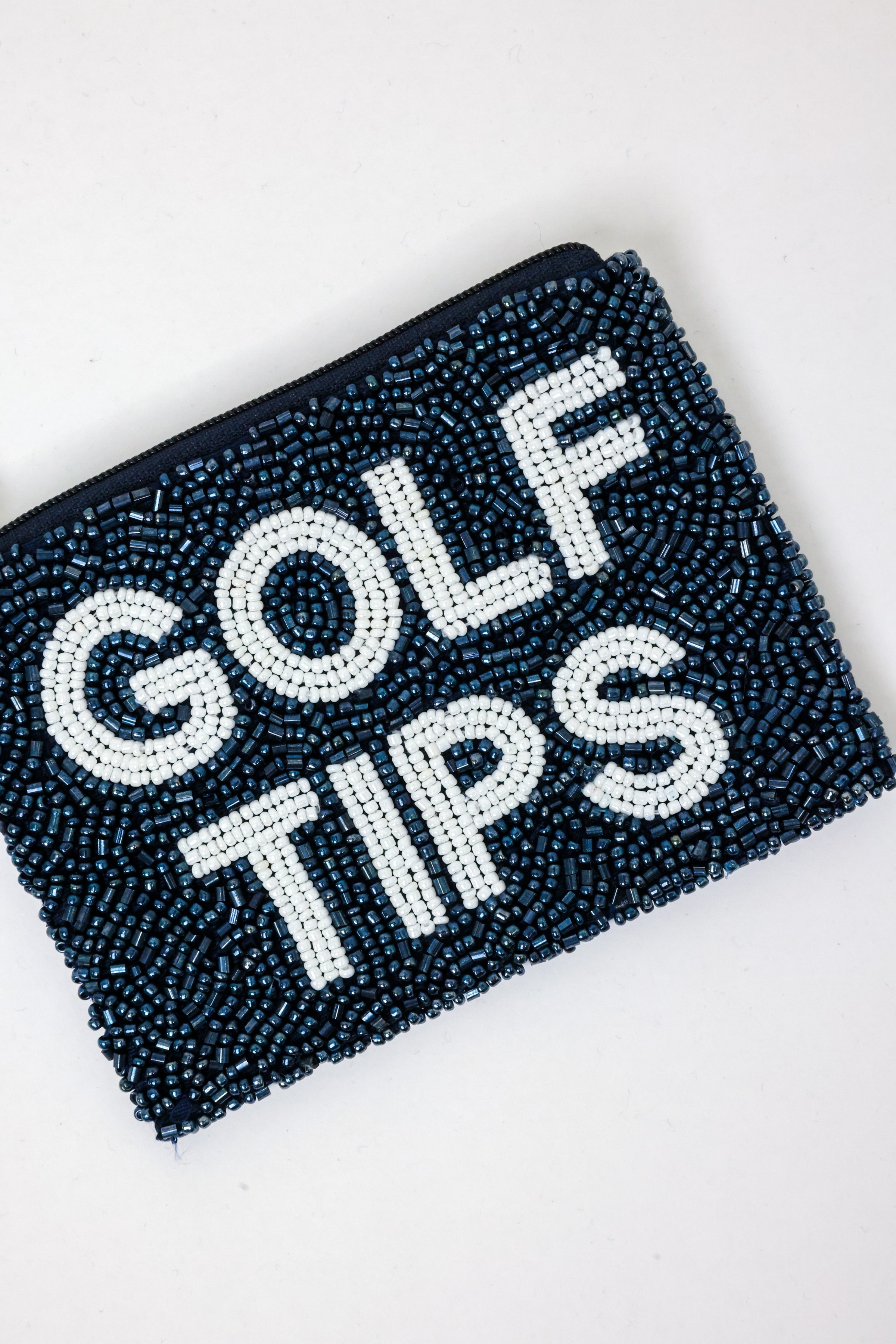 Golf Tips Beaded Coin Purse