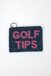 Golf Tips Beaded Coin Purse