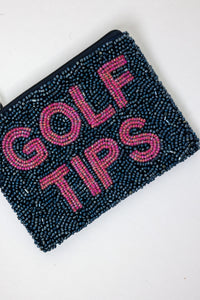 Golf Tips Beaded Coin Purse