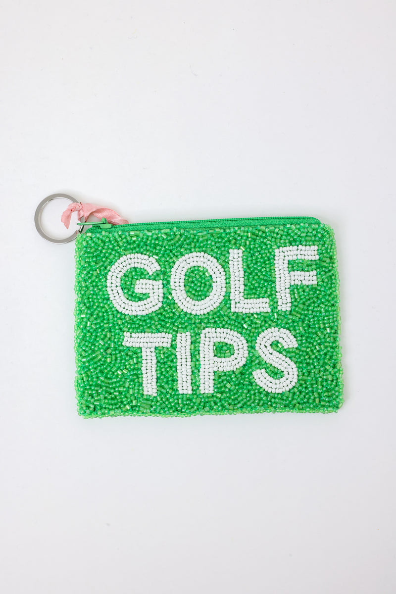 Golf Tips Beaded Coin Purse