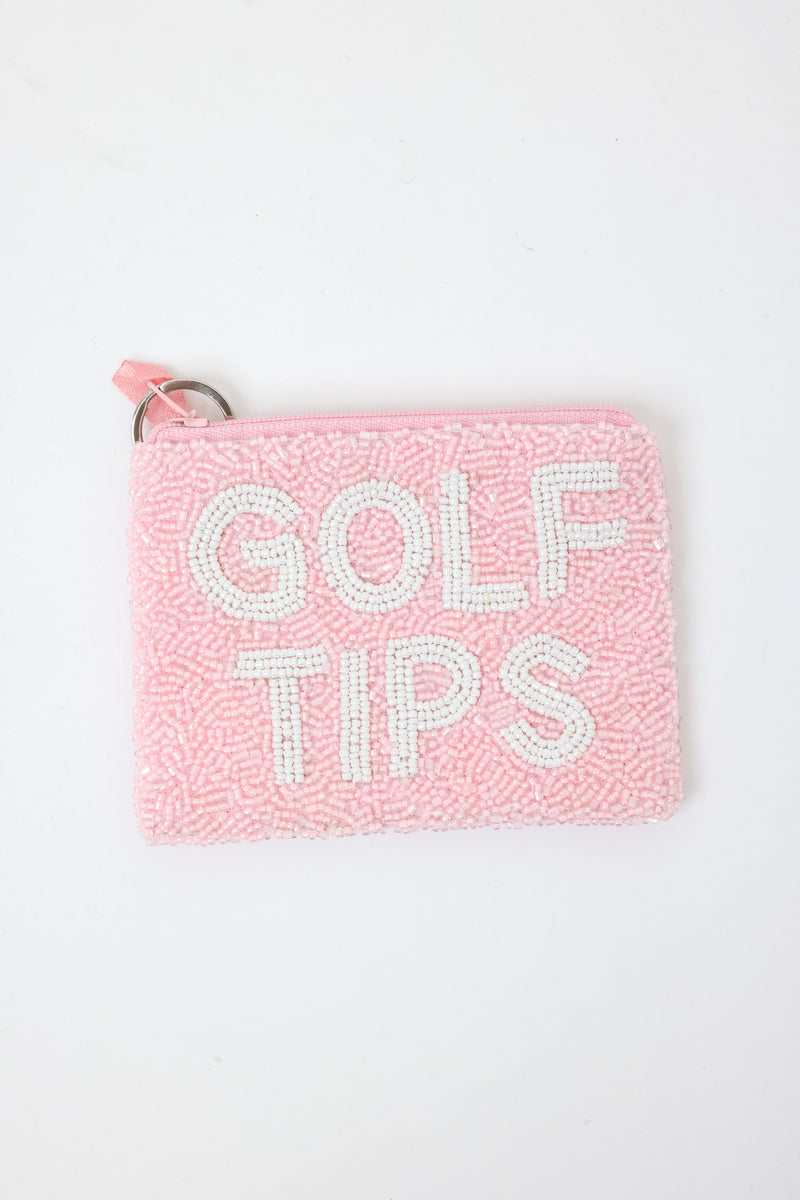 Golf Tips Beaded Coin Purse