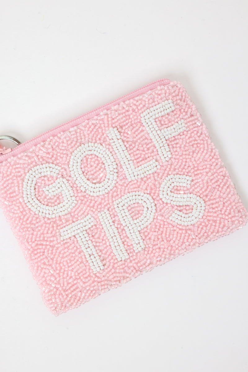 Golf Tips Beaded Coin Purse