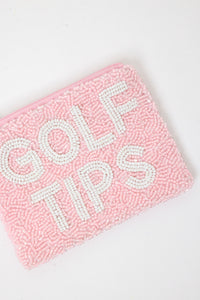 Golf Tips Beaded Coin Purse