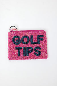 Golf Tips Beaded Coin Purse