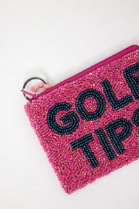 Golf Tips Beaded Coin Purse