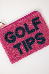 Golf Tips Beaded Coin Purse