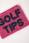 Golf Tips Beaded Coin Purse