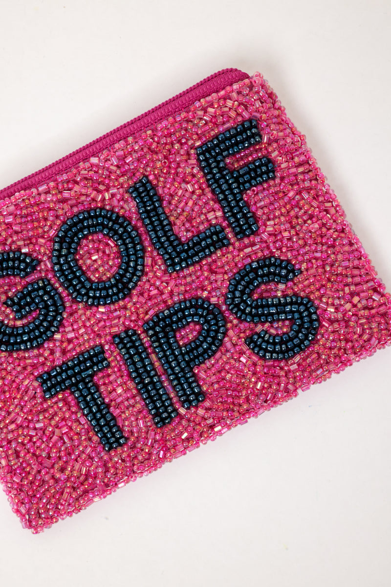 Golf Tips Beaded Coin Purse