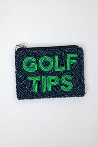 Golf Tips Beaded Coin Purse