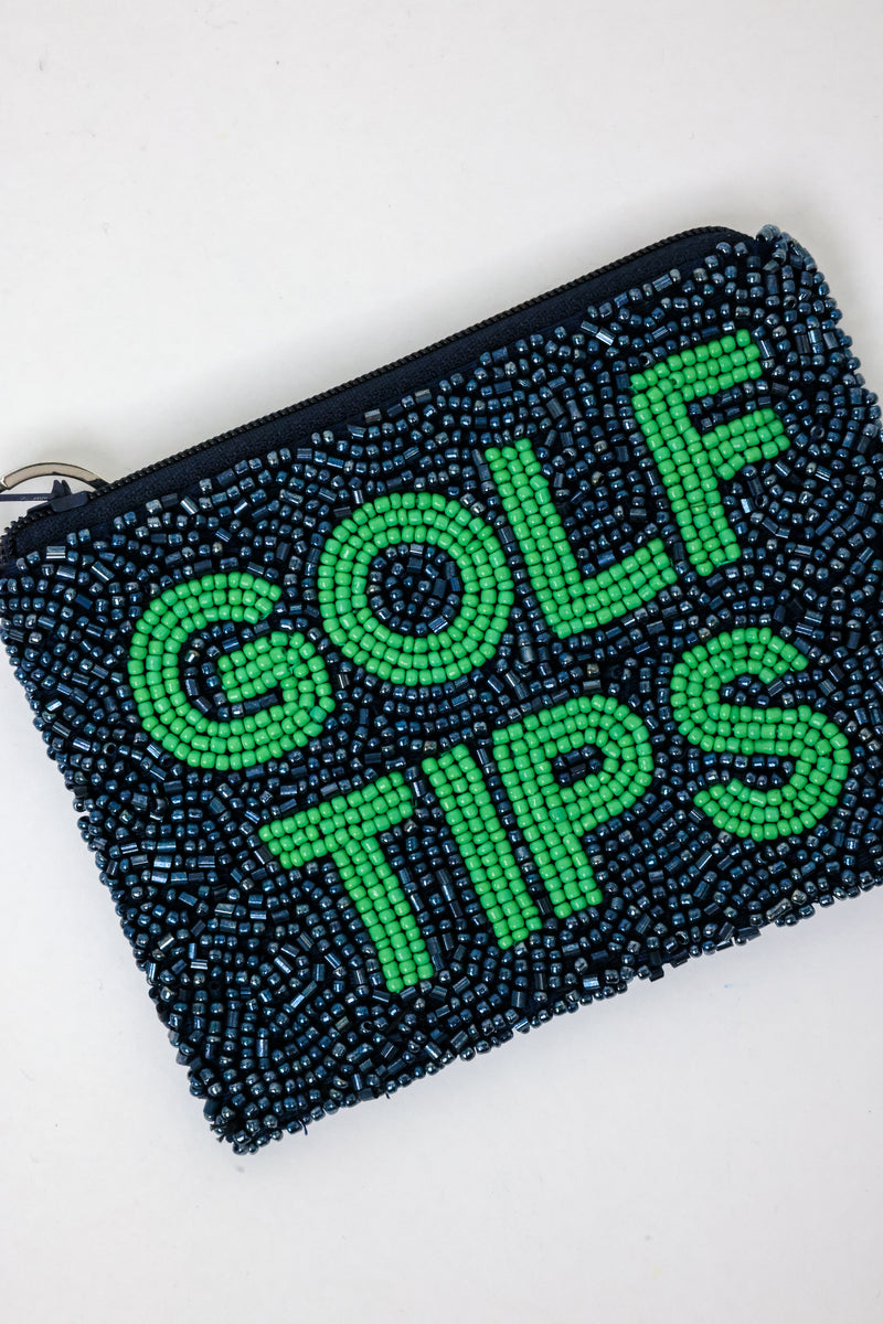 Golf Tips Beaded Coin Purse