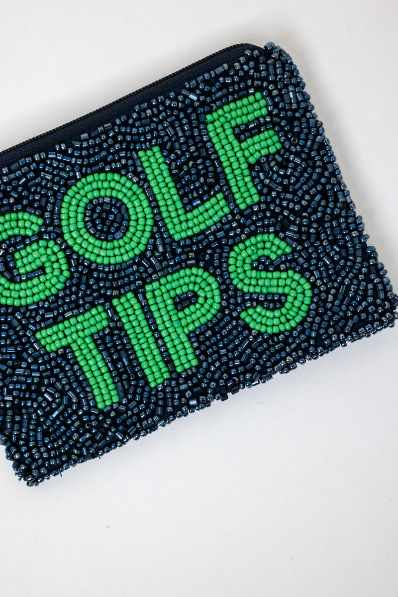 Golf Tips Beaded Coin Purse