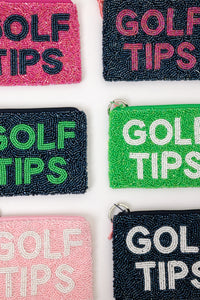 Golf Tips Beaded Coin Purse