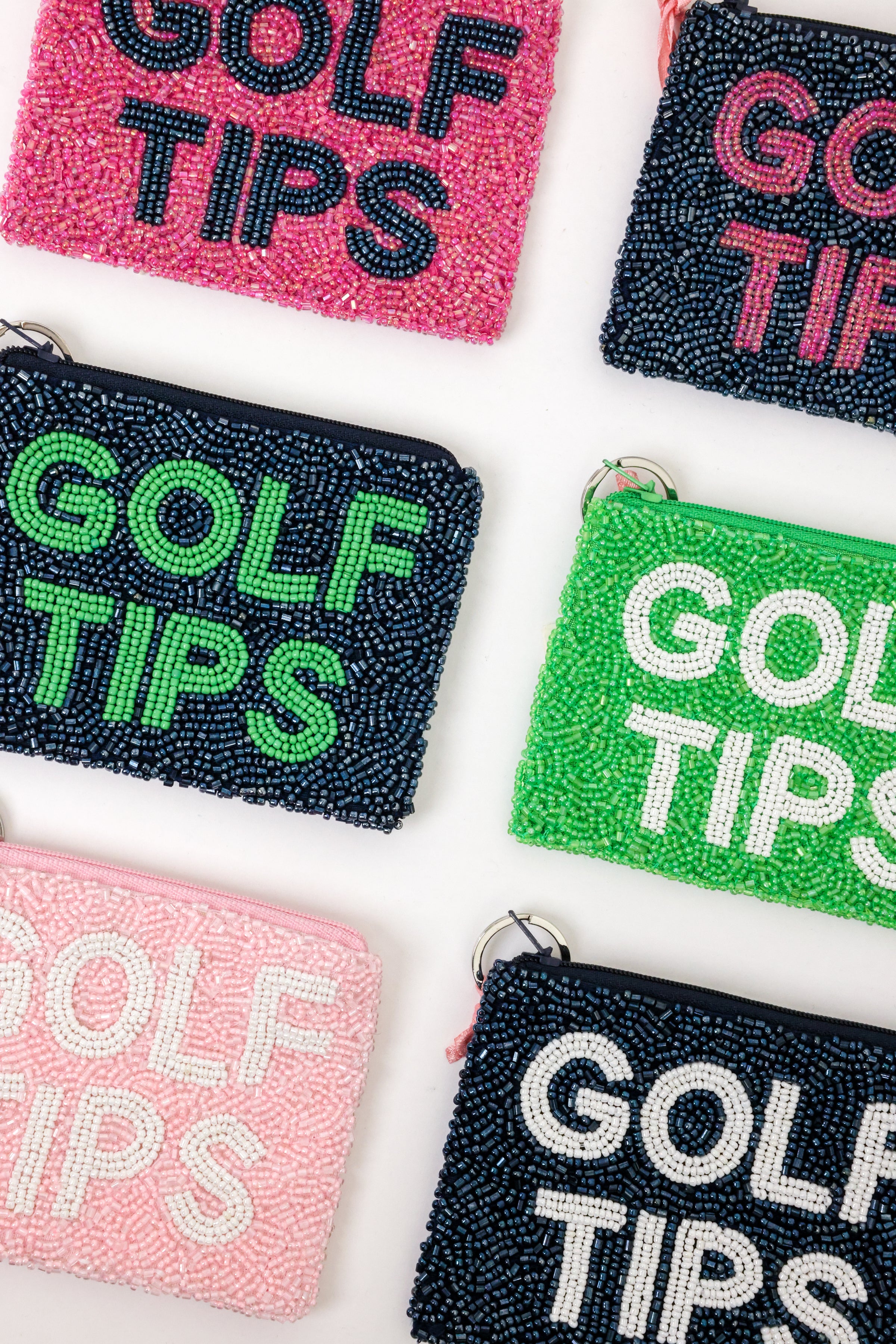 Golf Tips Beaded Coin Purse