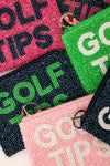 Golf Tips Beaded Coin Purse