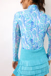 IBKUL Gloria Print Long Sleeve Mock Neck Top