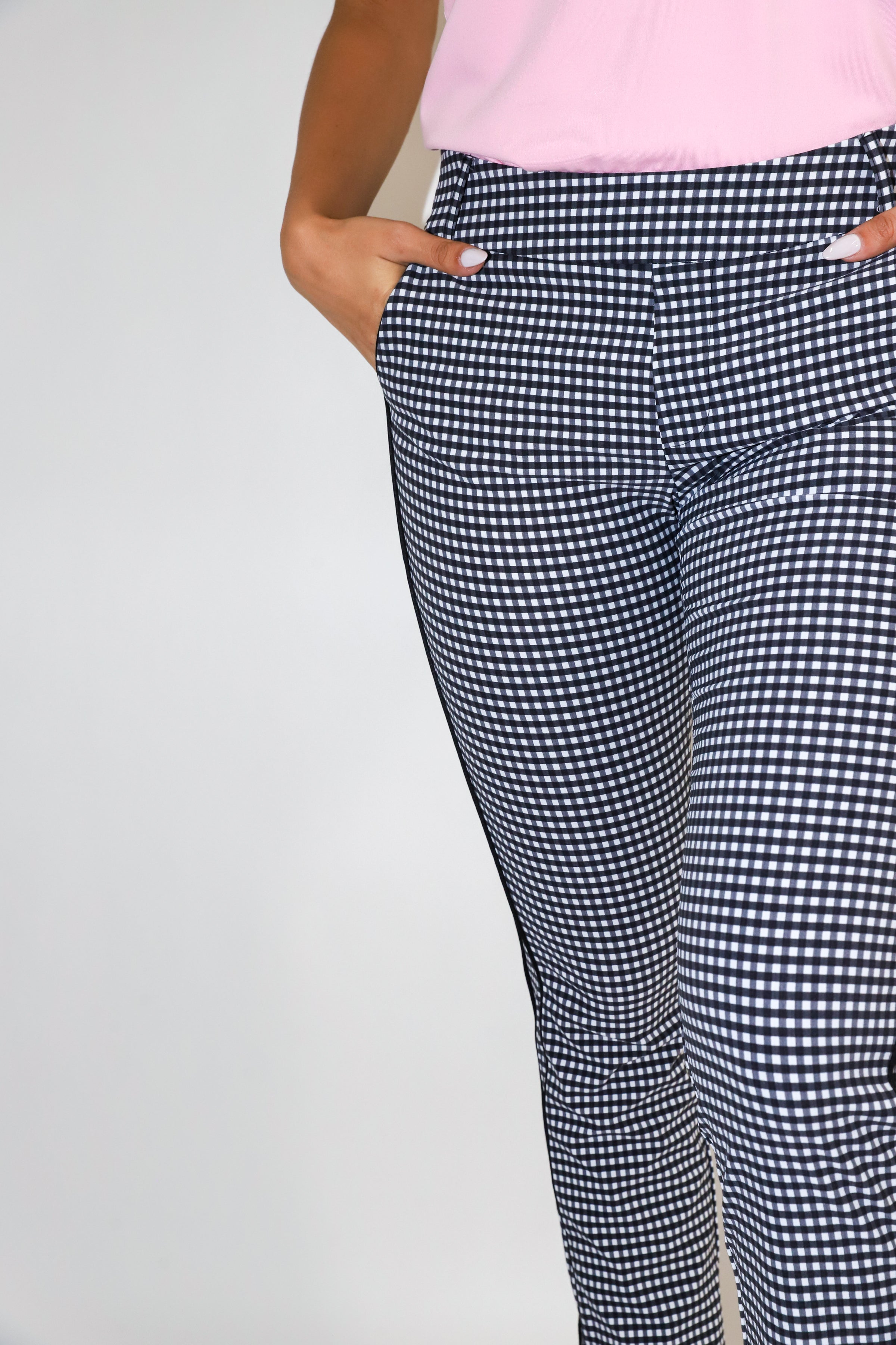 Golftini Checkered Stretch Ankle Pant