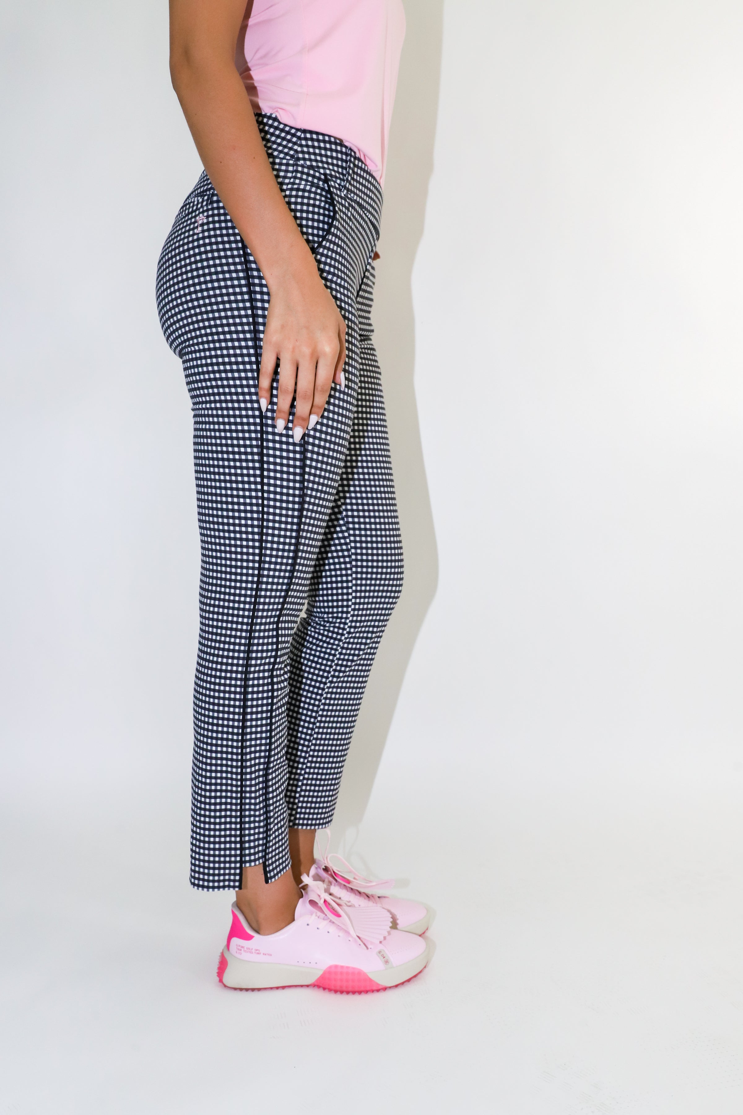 Golftini Checkered Stretch Ankle Pant