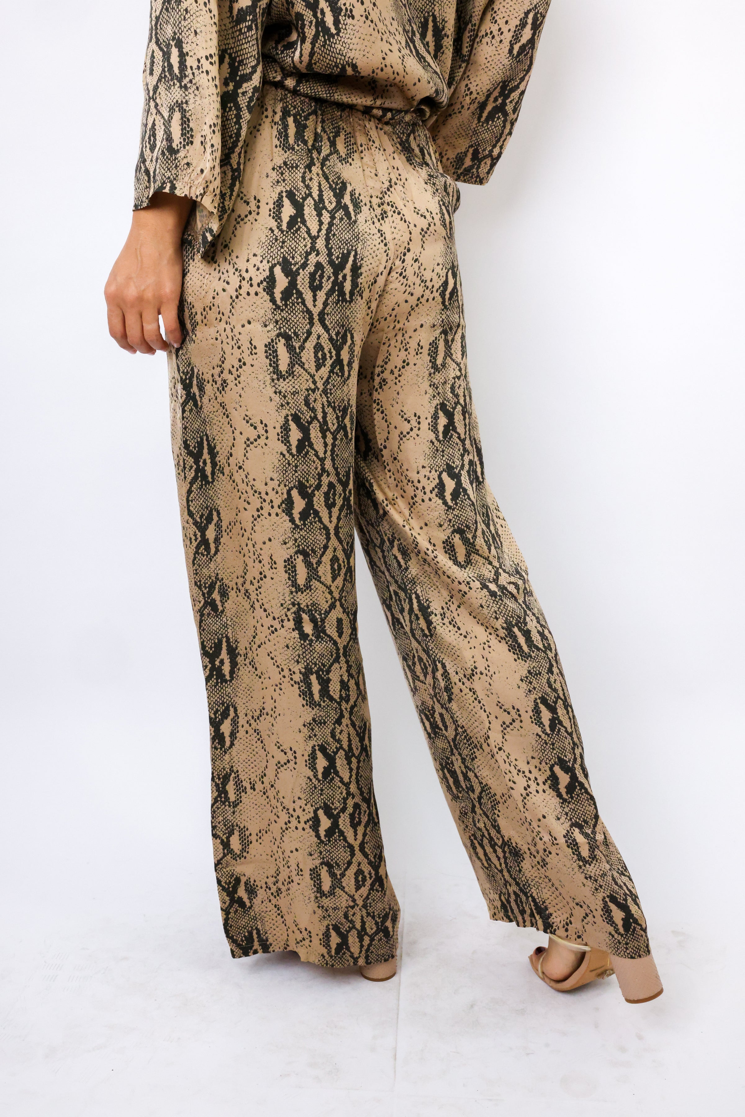 Milio Milano Snake Silky Plazzo Pants