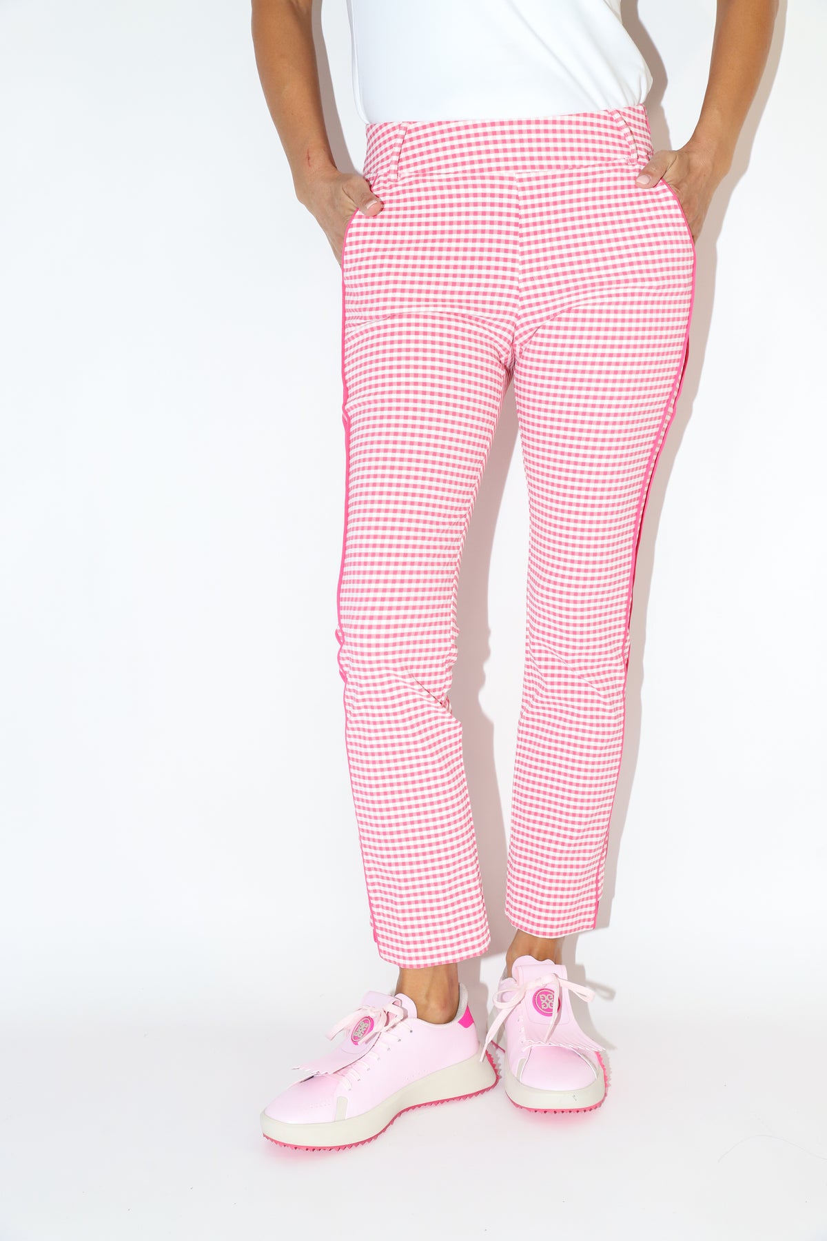 Golftini Checkered Stretch Ankle Pant