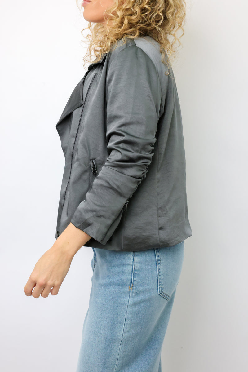 J.Society Ruched Sleeve Moto Jacket