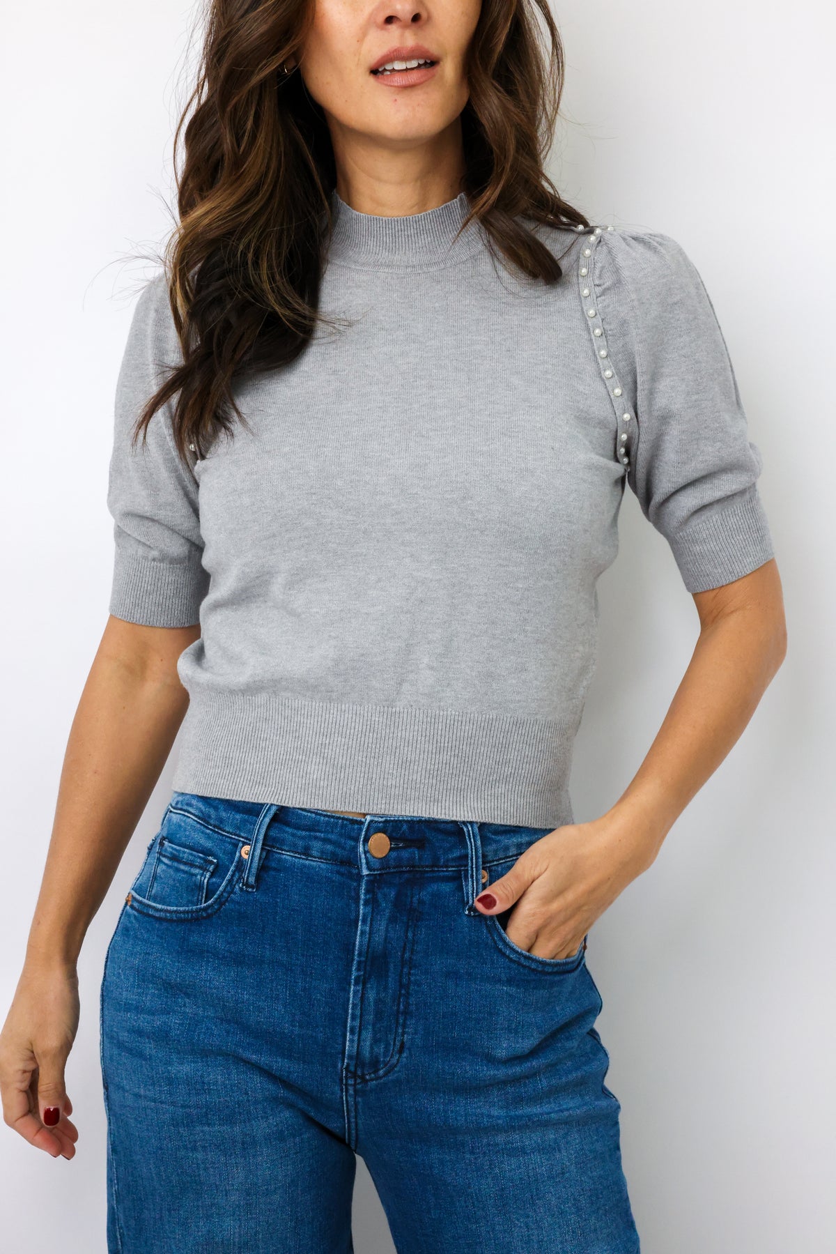 Short Puff Sleeve Sweater