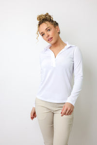 Golftini Long Sleeve Ruffle Polo