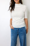 Dylan Elbow Sleeve Turtle Neck Top