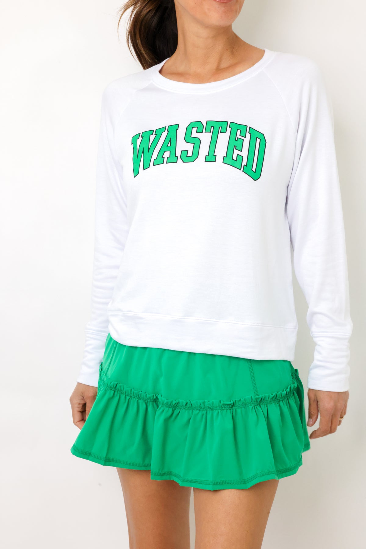 Wasted Lightweight Brushed Fleece Pullover Top