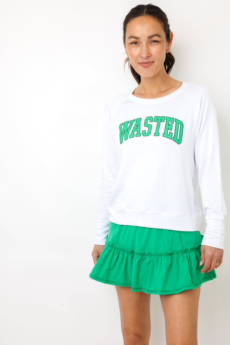 Wasted Lightweight Brushed Fleece Pullover Top