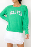 Wasted Lightweight Brushed Fleece Pullover Top