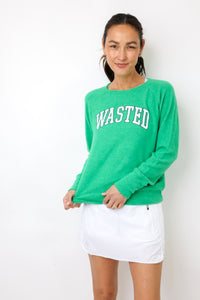 Wasted Lightweight Brushed Fleece Pullover Top