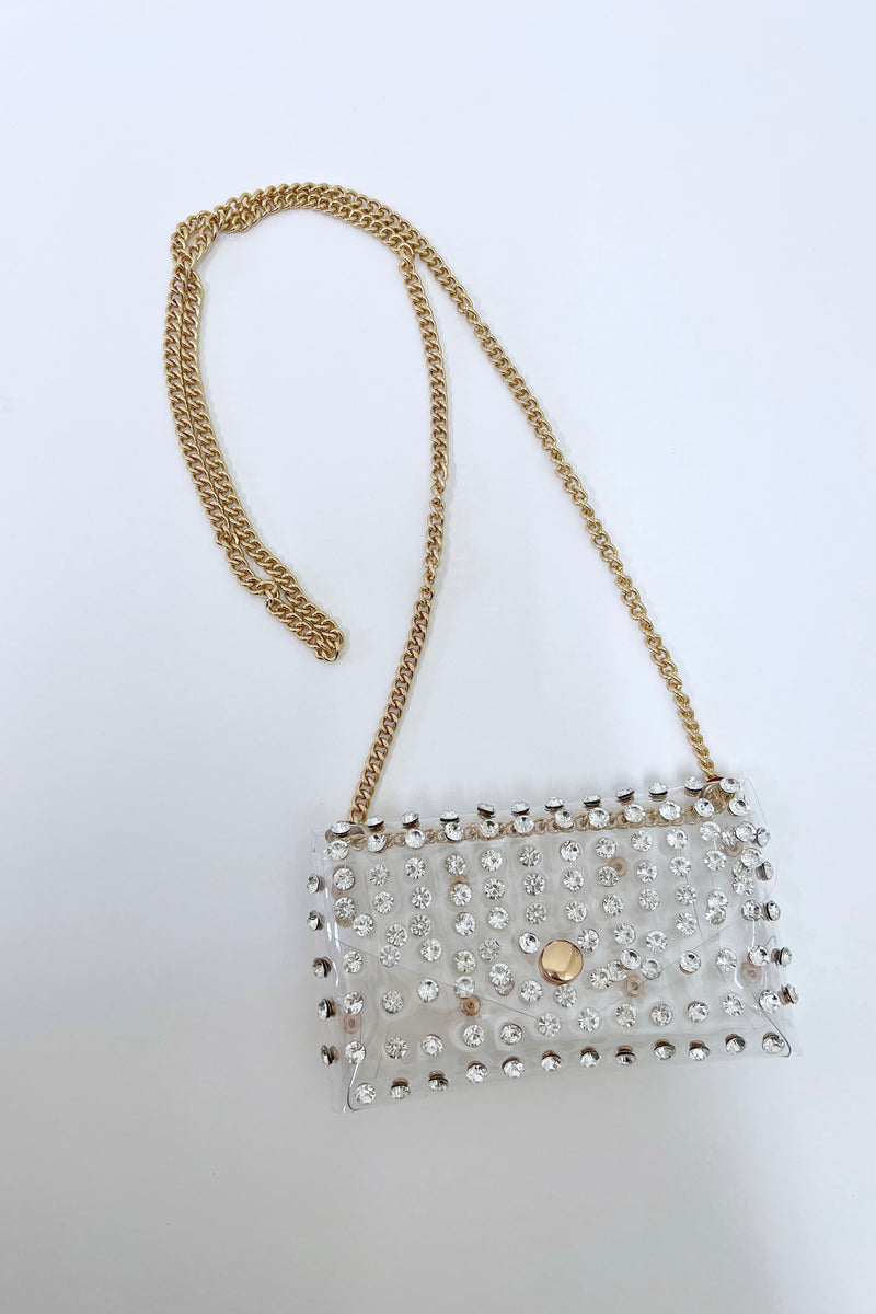 Rhinestone Transparent Belt Bag