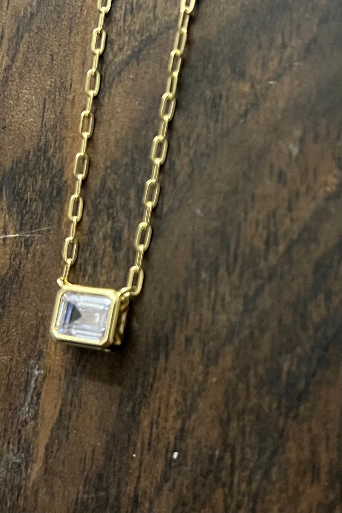 PG Designs Soft Rectangle CZ Necklace