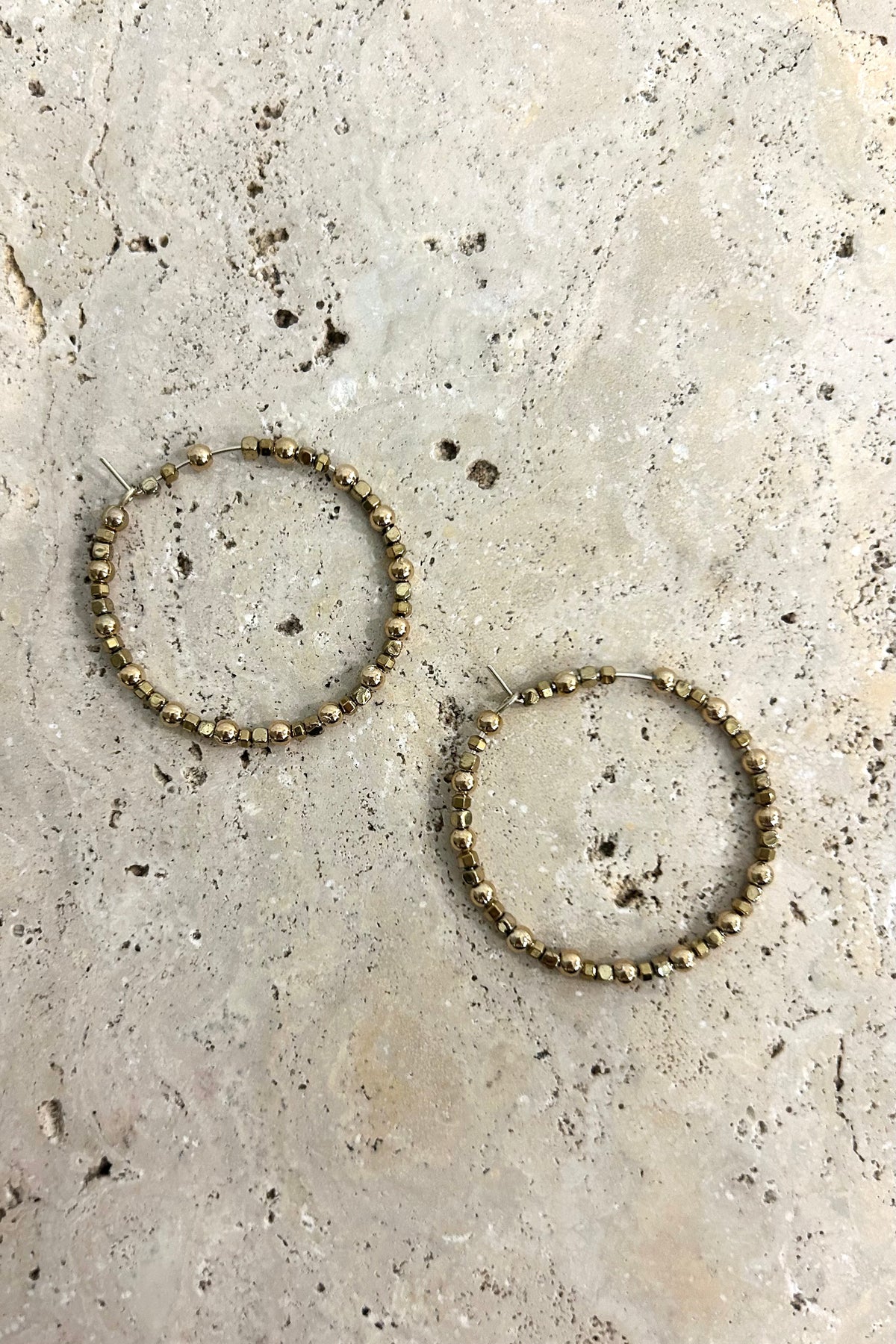 Beaded Medium Hoops